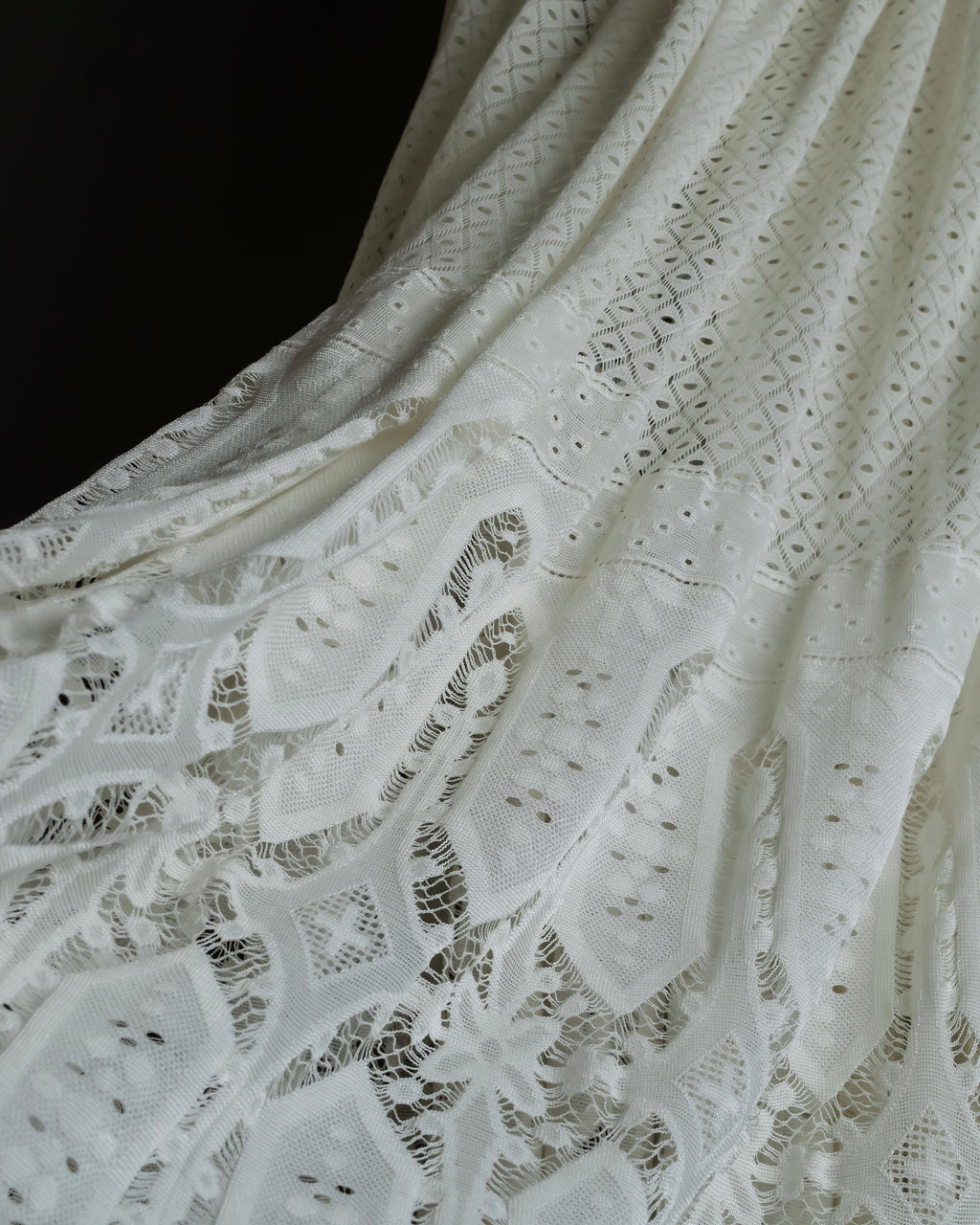 "YOHJI YAMAMOTO" 1992SS eyelet cutwork lace design long skirt