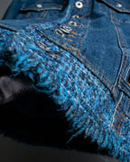 “D&amp;G” Tweed attached bijou button denim jacket