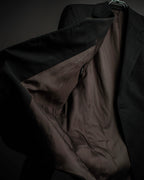 "HUGO BOSS" Fine-gauge wool khaki gray set up