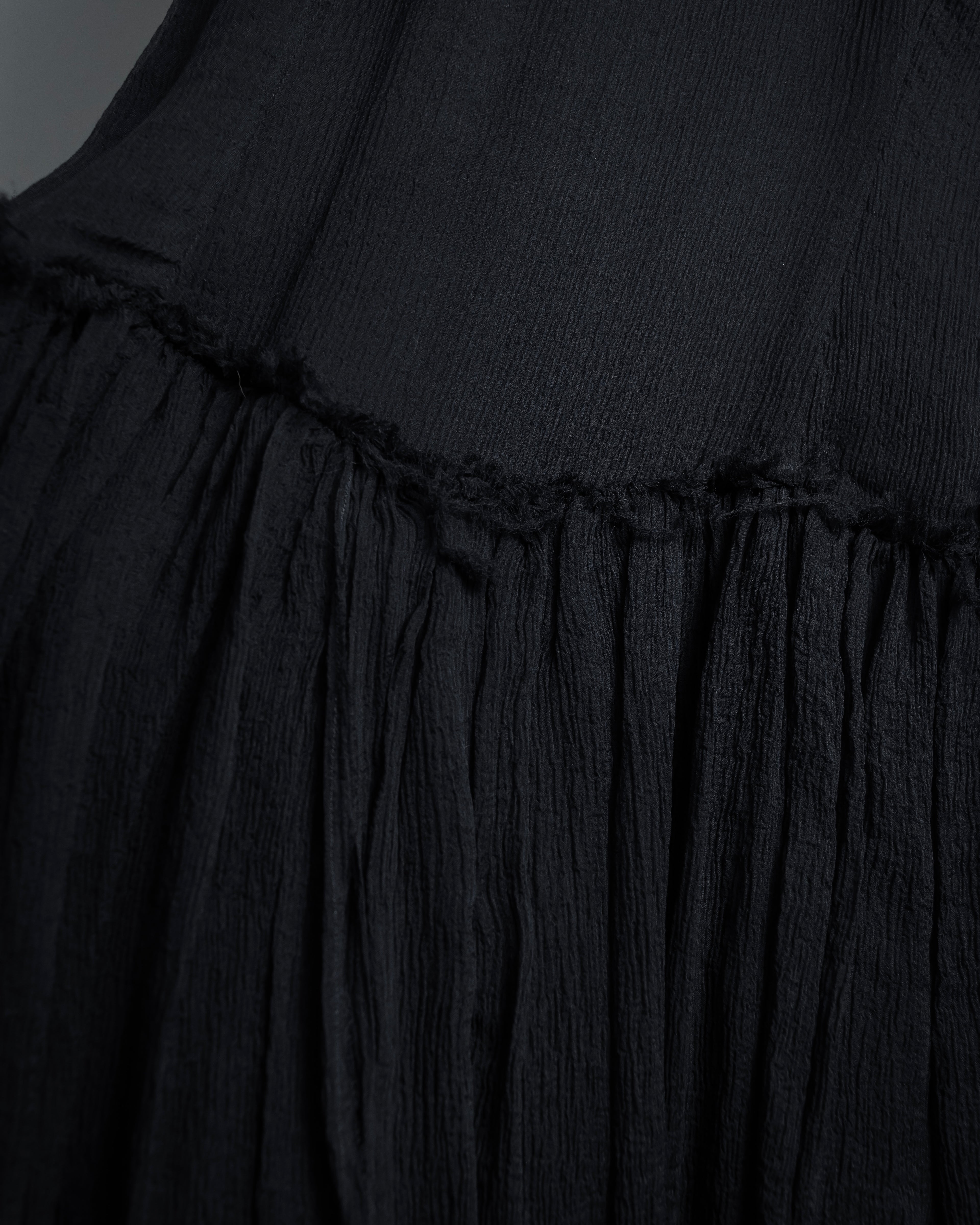 "MCQ Alexander McQueen" 06-10's Puffed sleeve gathered georgette long dress