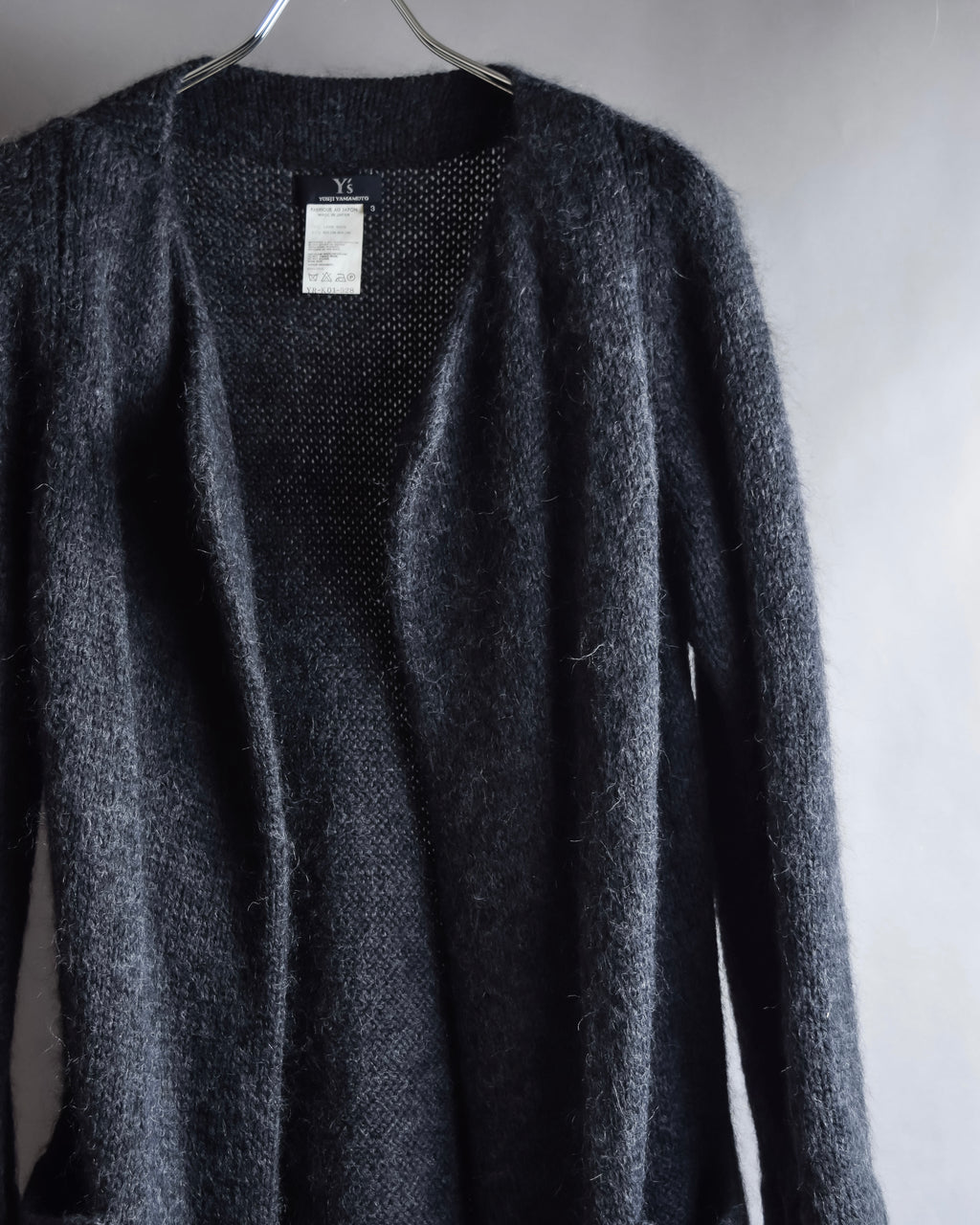 "Y's" 17AW Brushed wool super long knit cardigan