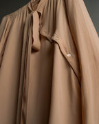 "N°21" 2020's Asymmetric bow tie acetate silk blouse