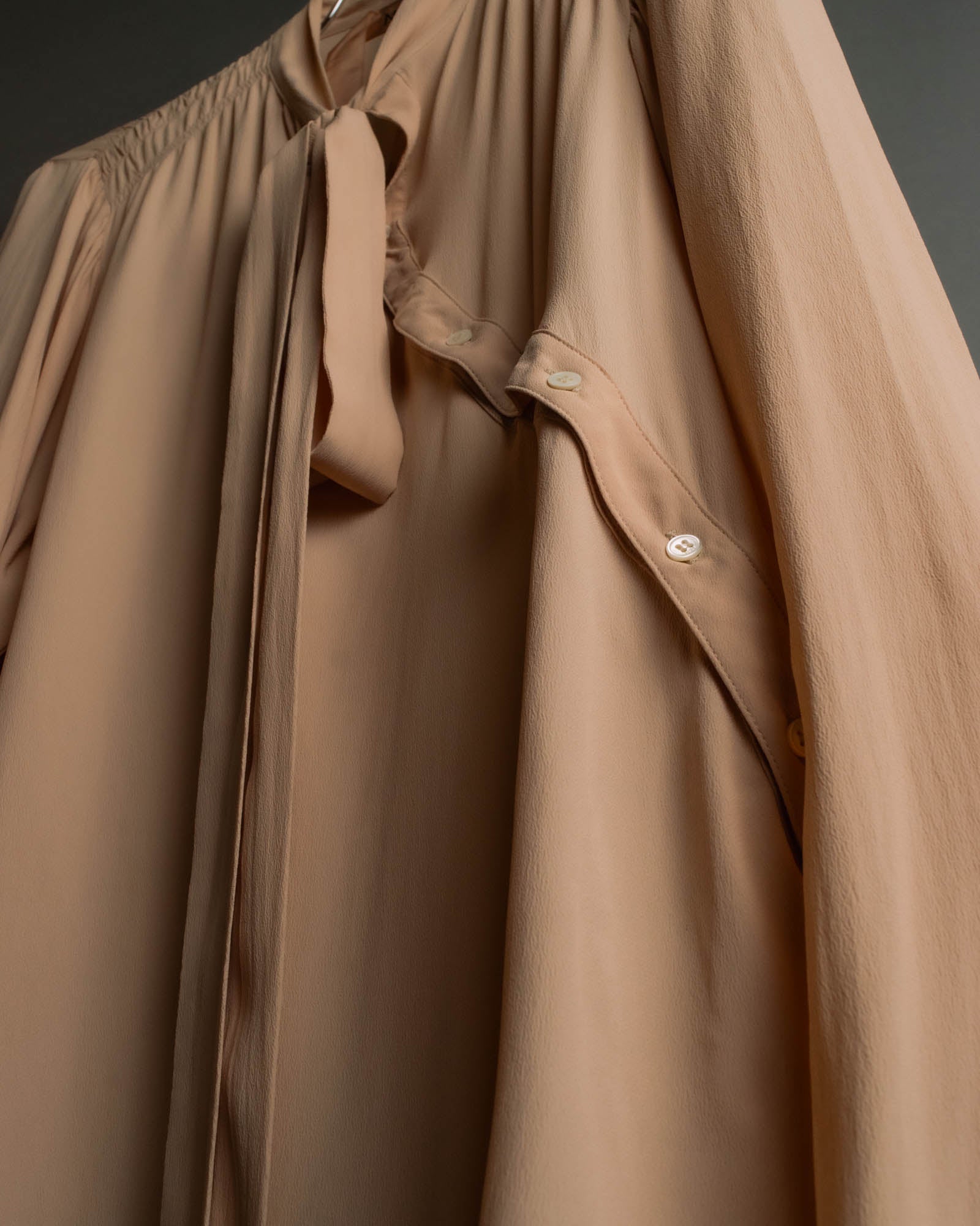 "N°21" 2020's Asymmetric bow tie acetate silk blouse