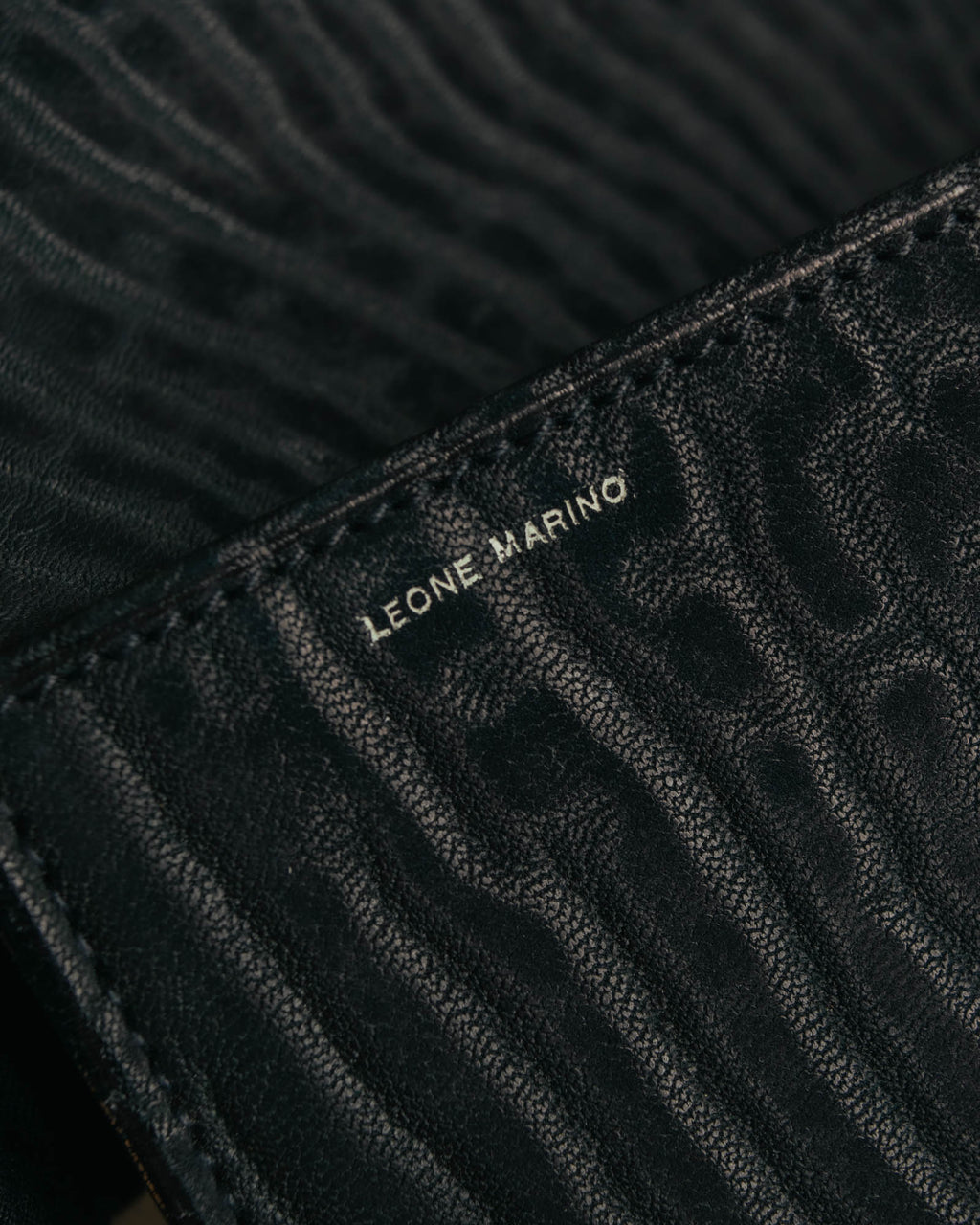 "Valextra" 80's-90's embossed leather document portfolio clutch