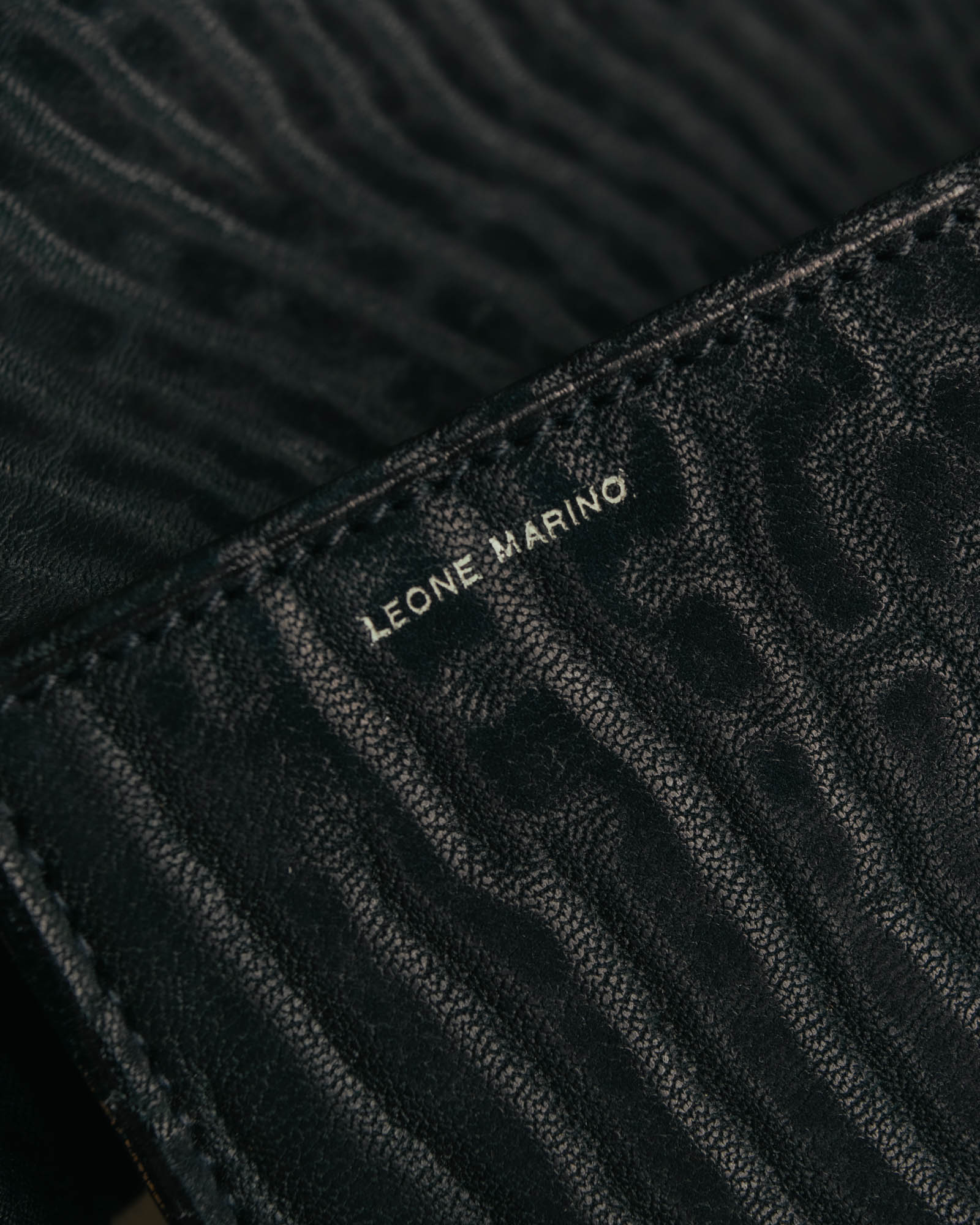 "Valextra" 80's-90's embossed leather document portfolio clutch