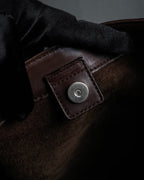 "GUCCI" Horizontally elegant silhouette oiled leather one-shoulder bag