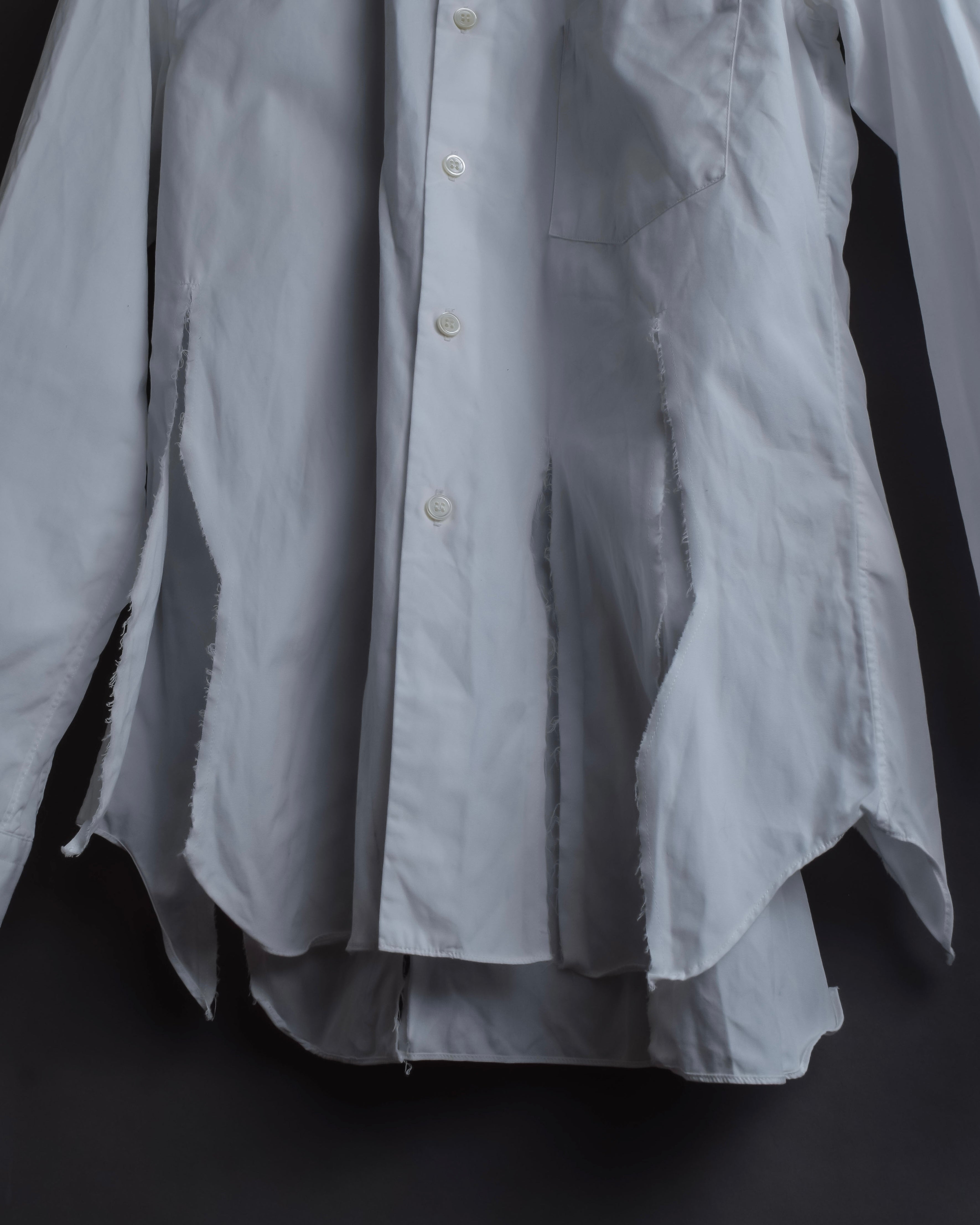 "COMME des GARCONS HOMME PLUS" 15SS Ripped cutting design cotton shirt