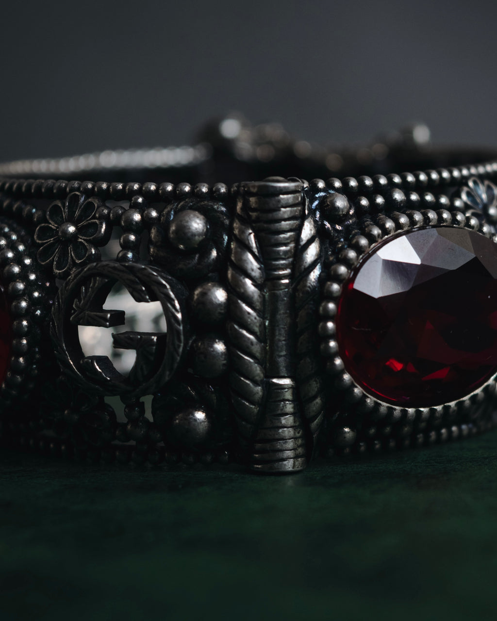 –SPECIAL– "GUCCI" 17-22’s Ornate crystal set hinged bangle