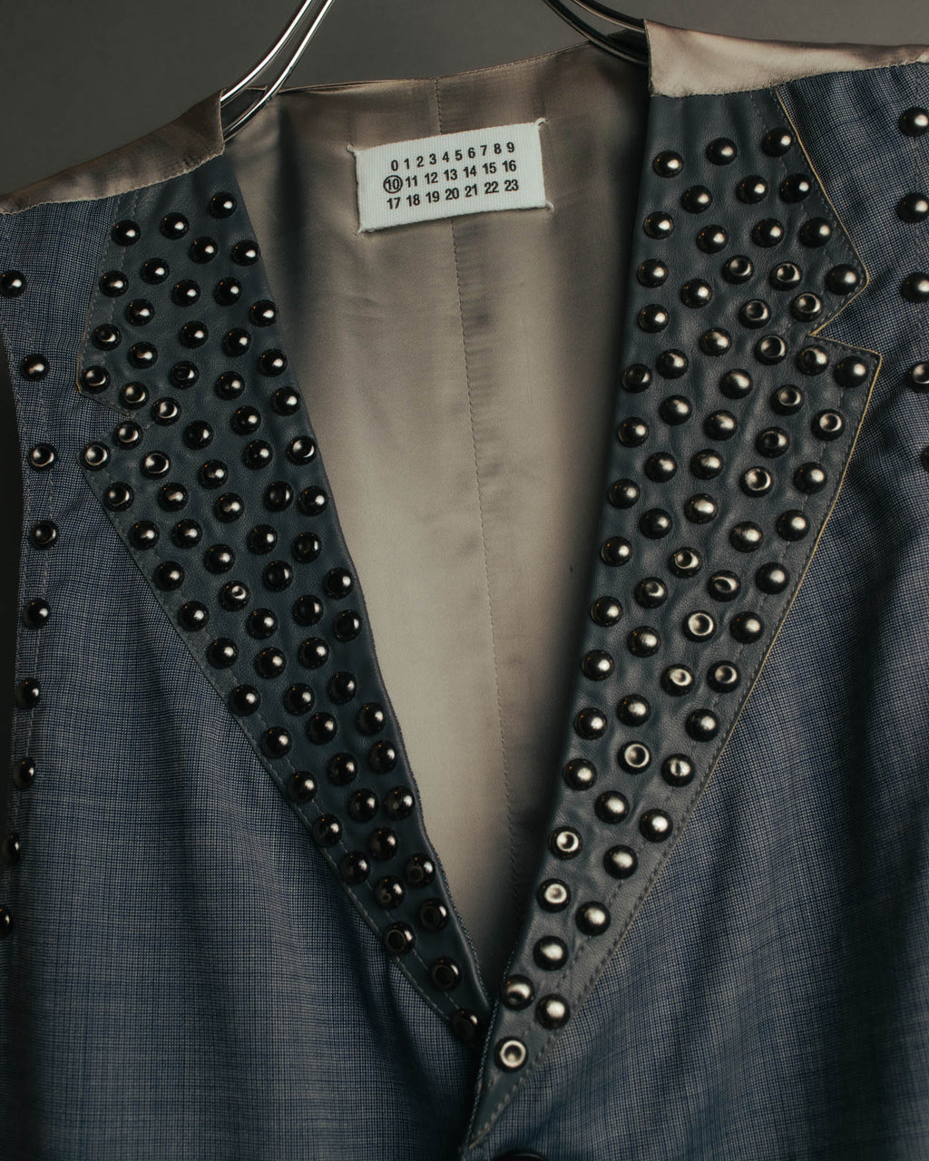 -SPECIAL- “Maison Martin Margiela” 07SS Studded wool leather tailored vest