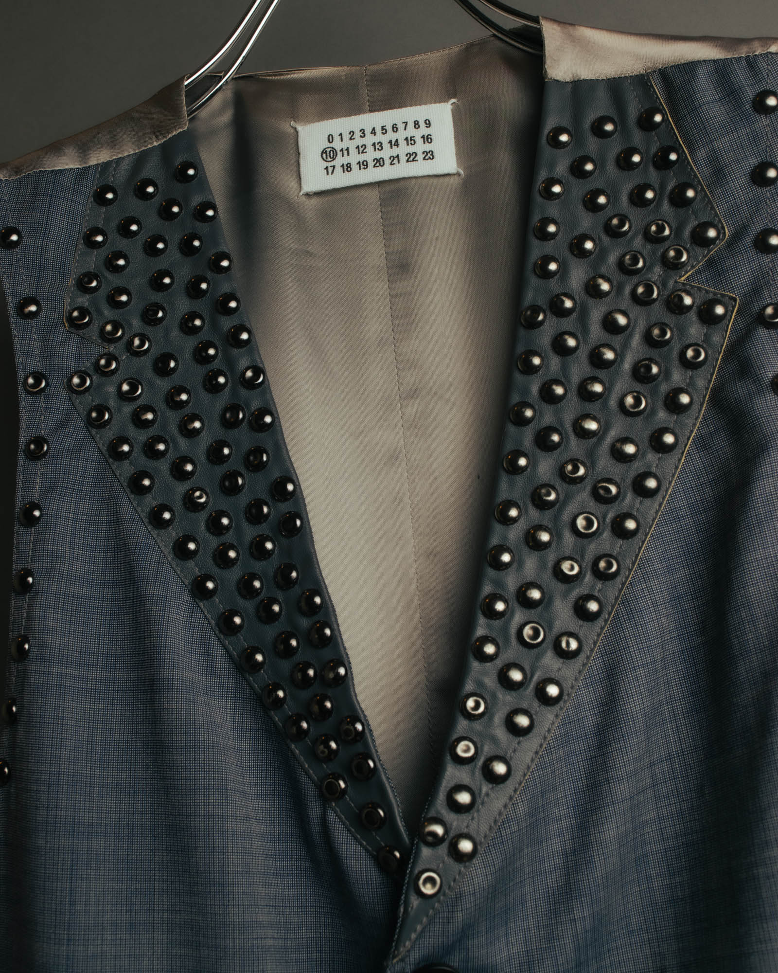 -SPECIAL- “Maison Martin Margiela” 07SS Studded wool leather tailored vest
