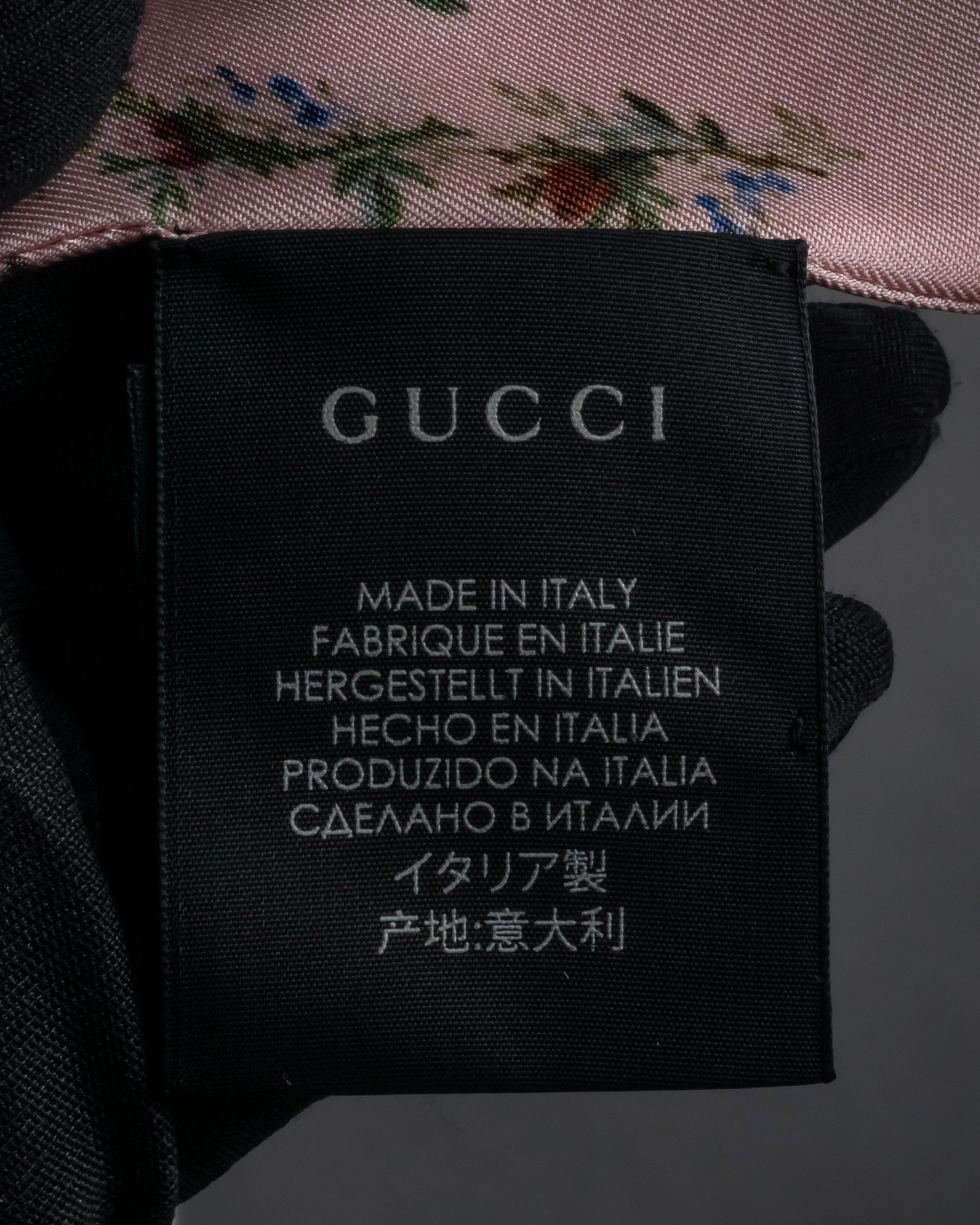 -SPECIAL- "GUCCI" Michele design floral print silk twilly scarf