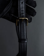 "JUNKO KOSHINO" Geometric motif design 2-way leather shoulder bag