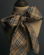 "BURBERRY LONDON" 00's Beige checked silk necktie