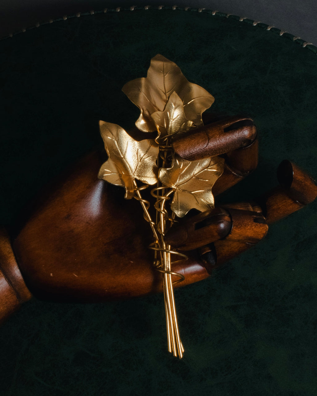 "KENZO" Botanical ivy bouquet brooch