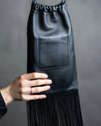 “JIL SANDER” Fringe detail flat drawstring shoulder bag