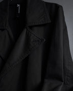 "Ground Y" 19AW Draping design cotton gabardine trench coat