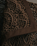 -SPECIAL- “VALENTINO ROMA” 1998-2008 Lace belted sheer coat dress