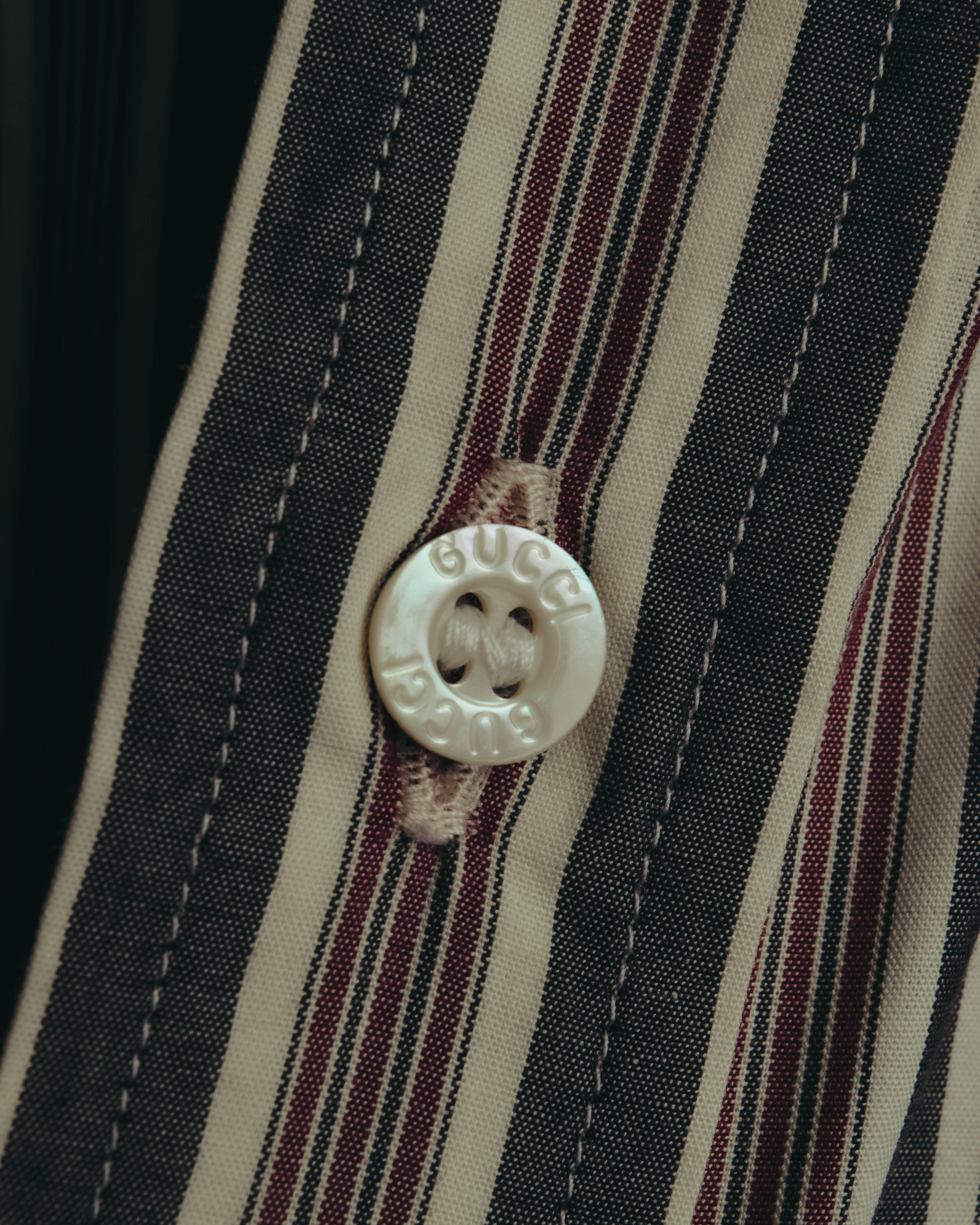 "GUCCI" 90's-00's Striped cotton button-down shirt