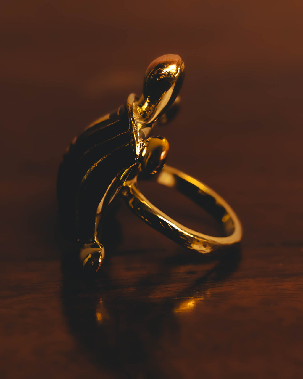 "CELINE" 80's-90's Sculptural turtle motif ring