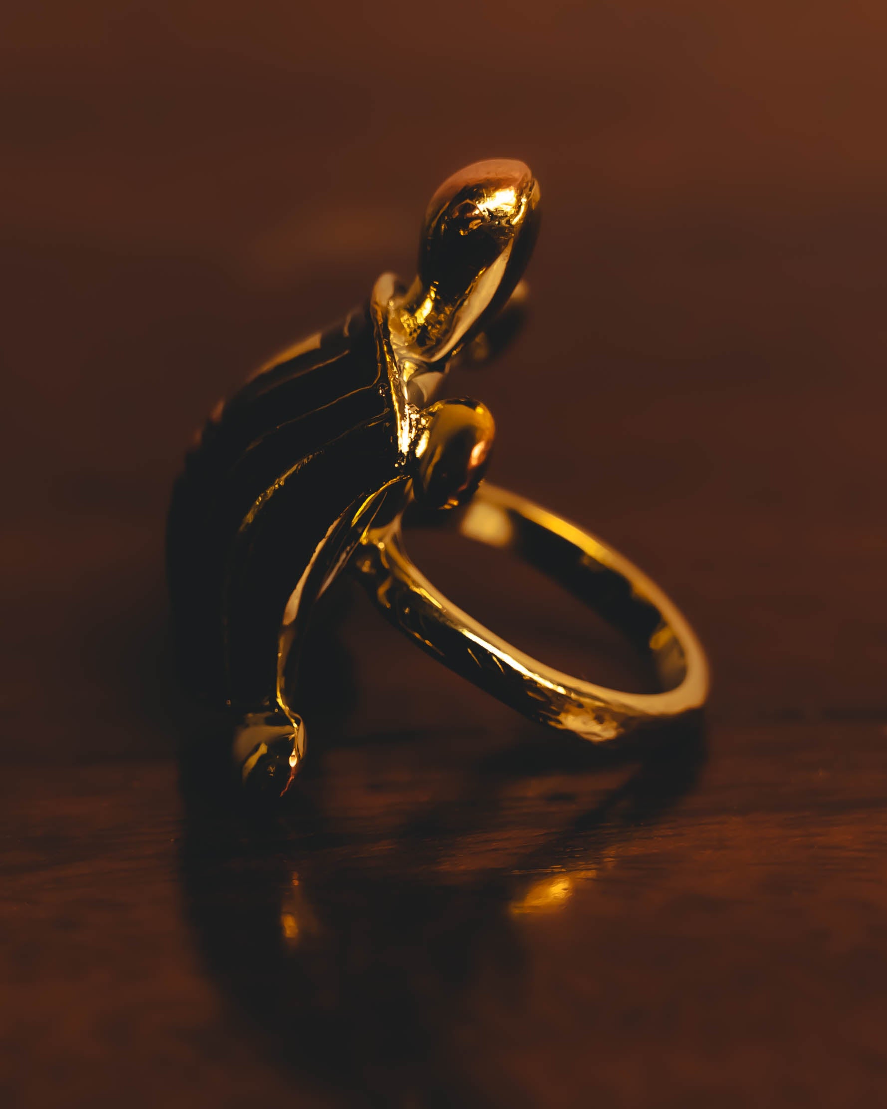 "CELINE" 80's-90's Sculptural turtle motif ring