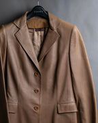 "LOEWE" Camel brown leather tailored jacket