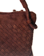 BOTTEGA VENETA/ Intrecciato Beautiful Suede Handbag Red Brown