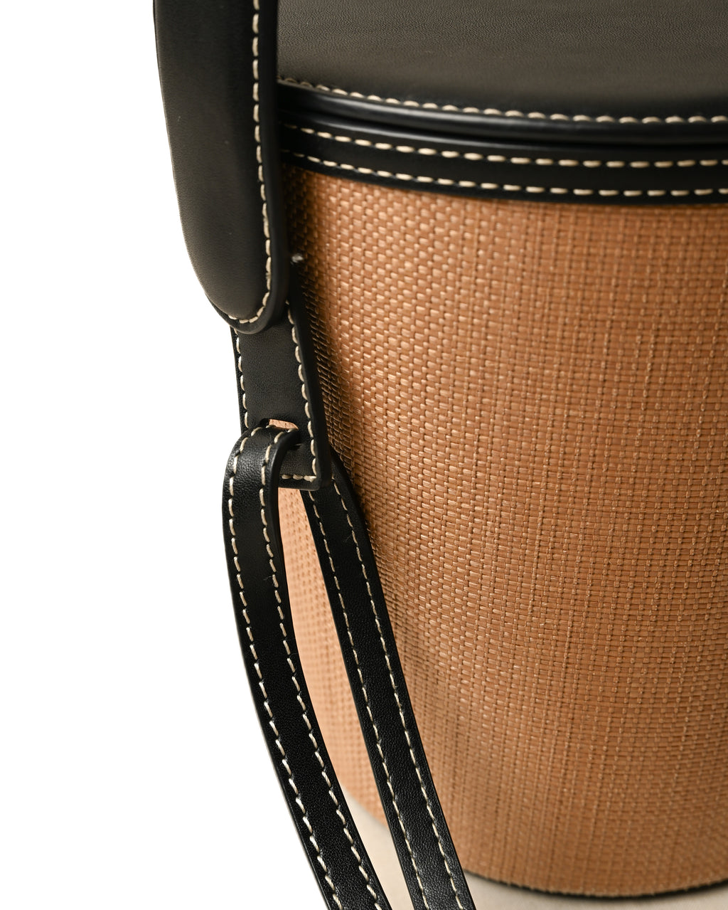 VASIC/ “COCO” Leather Bucket Bag Raffia