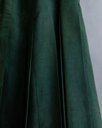 "PRADA" 100% silk pleated flared maxi skirt