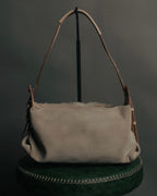 “Salvatore Ferragamo” 00’s Fur panel suede shoulder bag