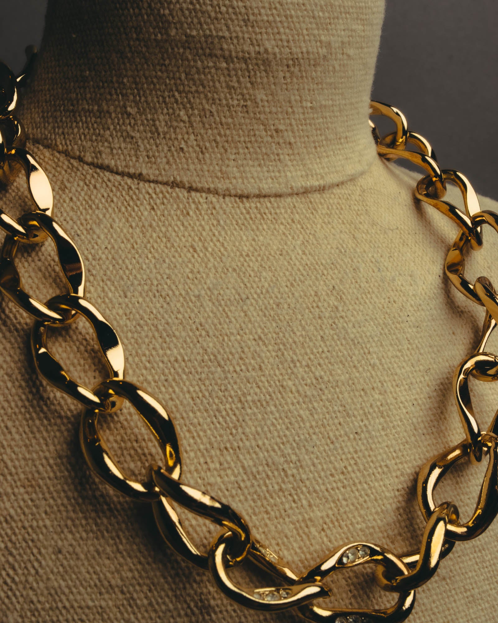 "Dior" Statement gold tone chain necklace