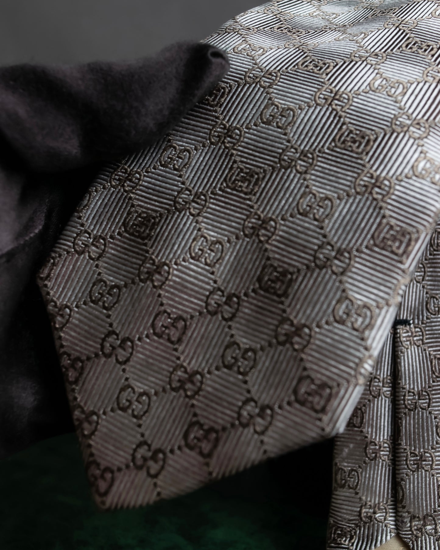 "GUCCI" GG pattern jacquard weave neck tie