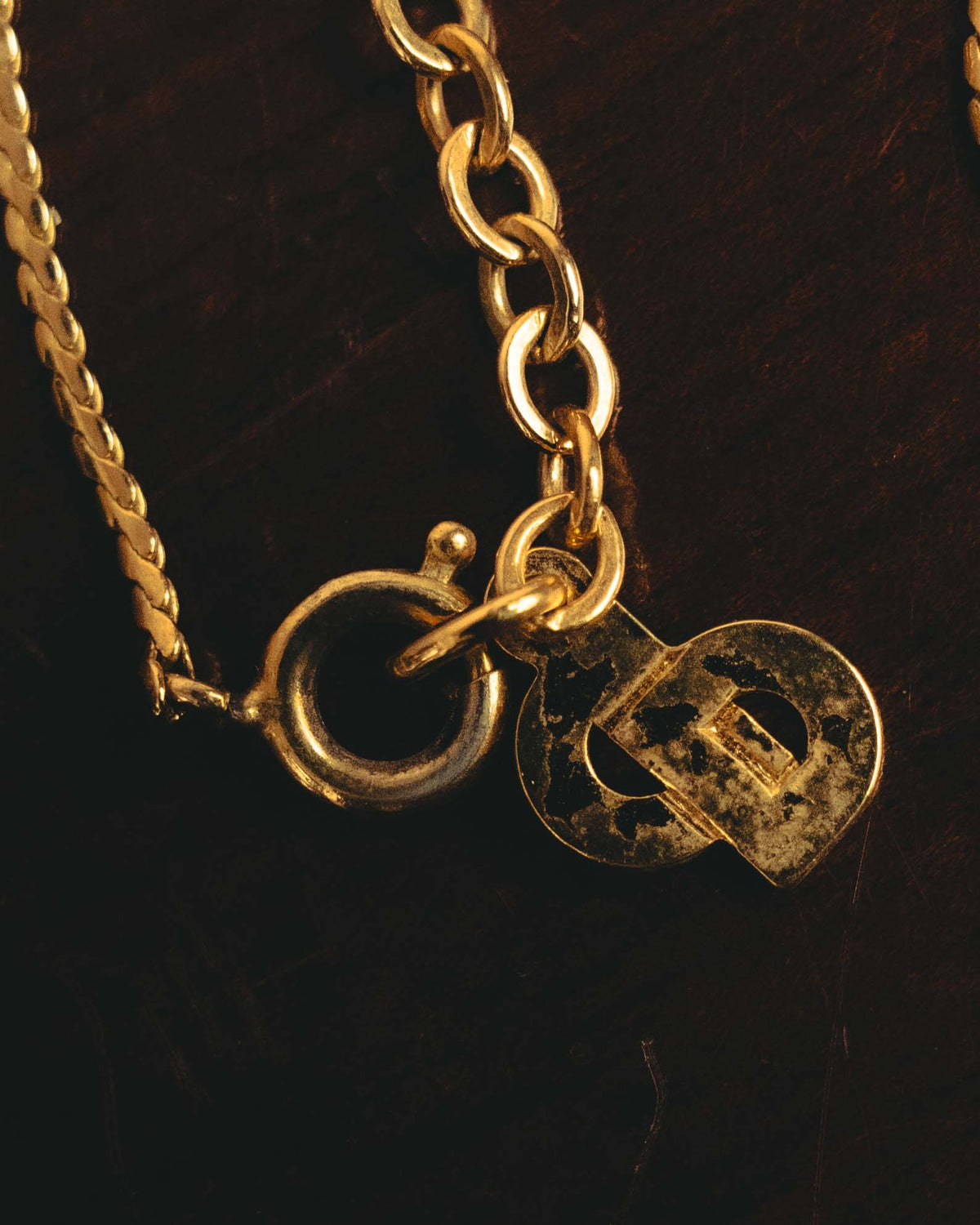 "Christian Dior" 90's Rhinestone padlock pendant necklace