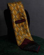 "GIANFRANCO FERRE" Ornamental yellow silk necktie