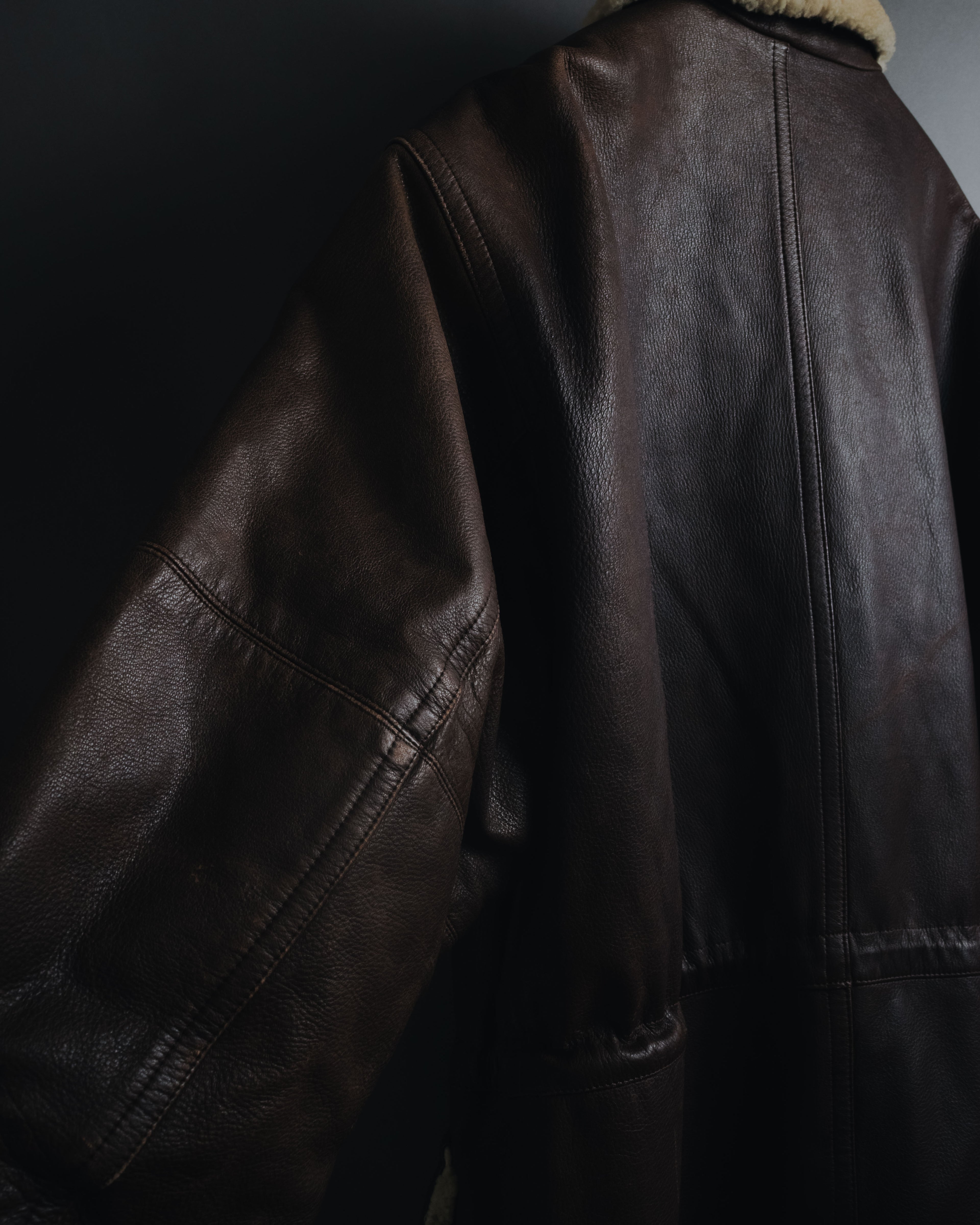 "Christian Dior" 80’s-90’s deerskin shearling collar leather jacket