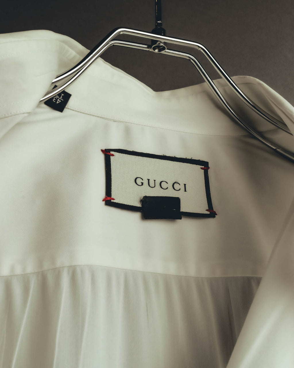 "GUCCI" 10's-20's Minimal ivory dress shirt