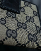 "GUCCI" GG pattern leather compact wallet