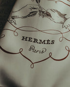 "Hermès" 90's Calligraphy print silk scarf