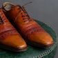 "Santoni" Gradient color leather derby shoes"