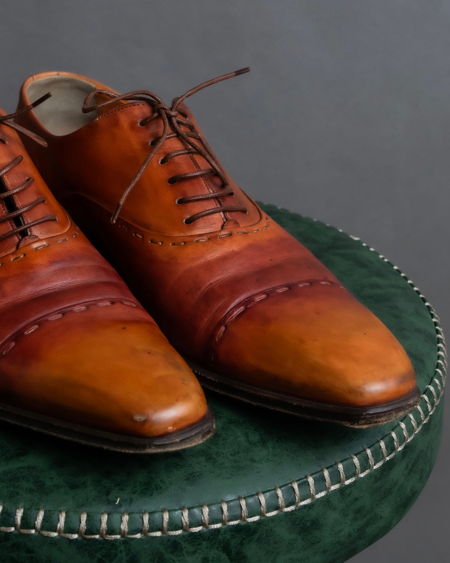 "Santoni" Gradient color leather derby shoes"