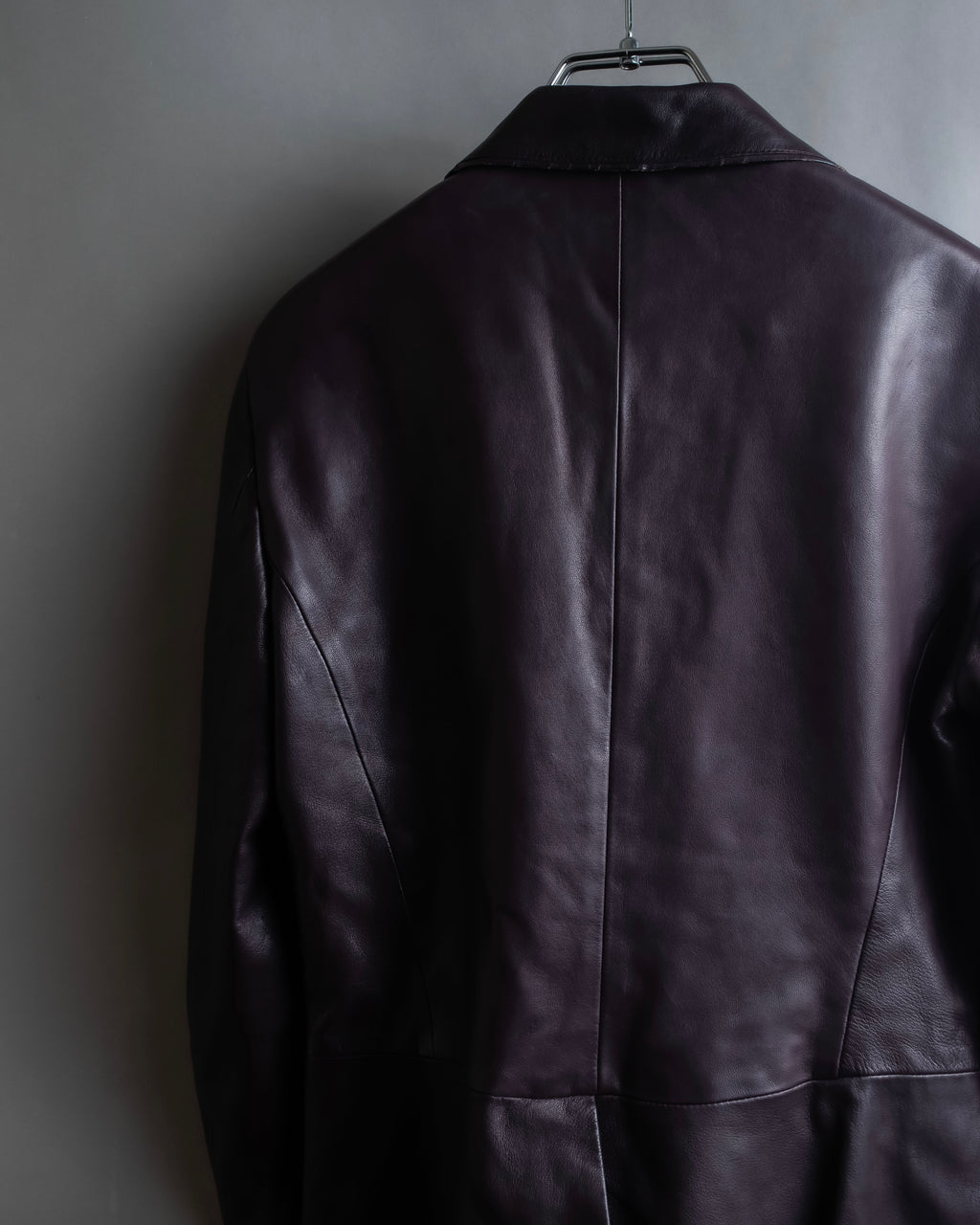 "GUCCI" Cutting design leather tailored jacket