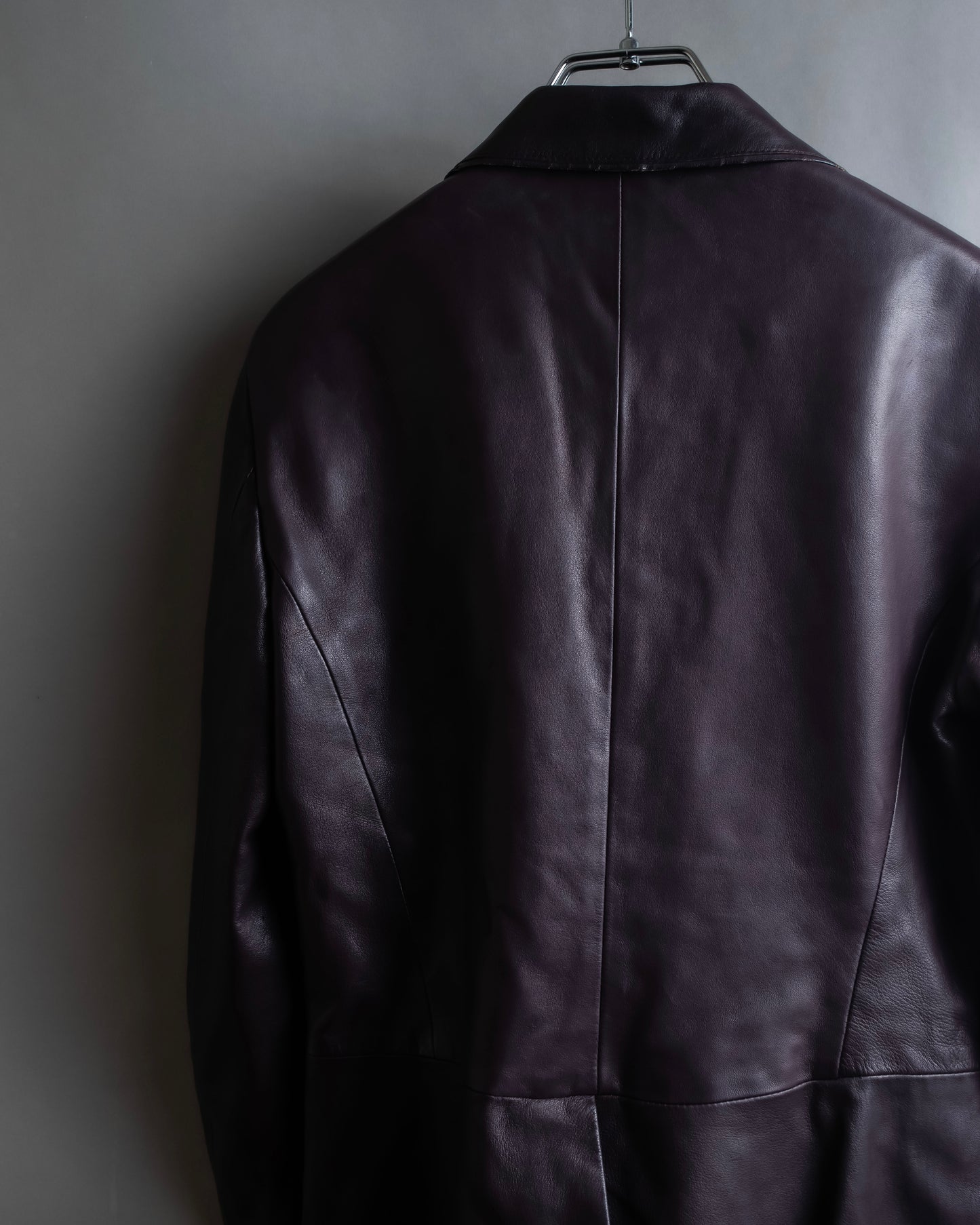 "GUCCI" Cutting design leather tailored jacket