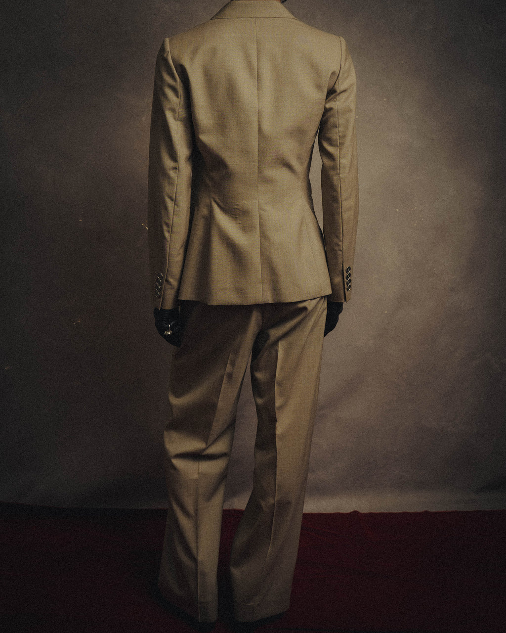 -SPECIAL- "HERMÈS" 90's-00's Wool silk tailored asymmetrical setup suit