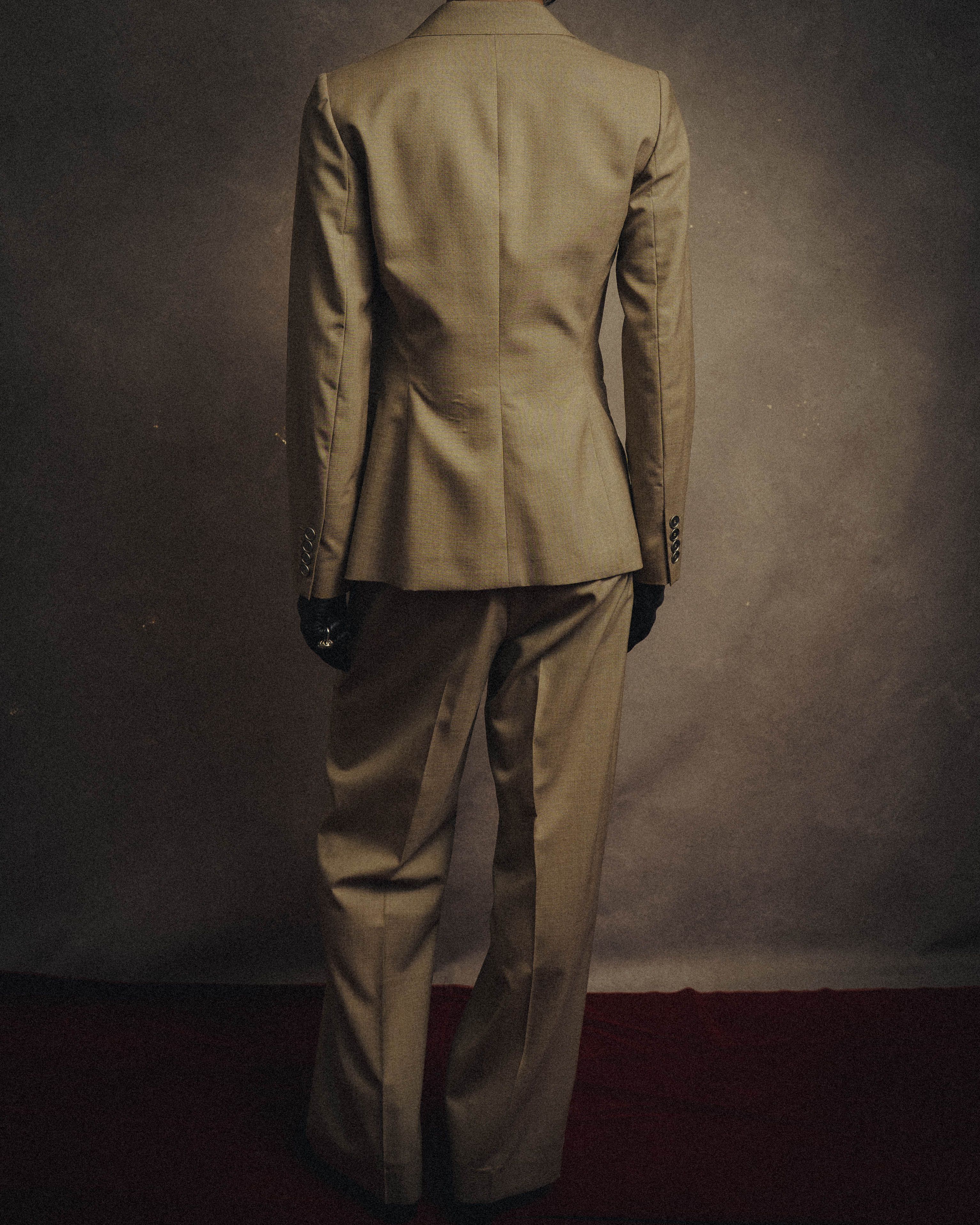 -SPECIAL- "HERMÈS" 90's-00's Wool silk tailored asymmetrical setup suit