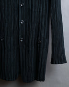 "ISSEY MIYAKE" Pleated vertical line shirt jacket
