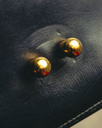 -SPECIAL- “HERMÈS” 50’s-60’s sculptural oval clasp midnight navy leather handbag