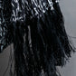 "Saint Laurent Paris" Abstract animal print pleated fringe muffler