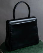 "Charles Jourdan" Logo half-moon metal plate design leather hand bag