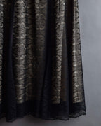 "LANVIN en Bleu" Flowers black lace layered skirt