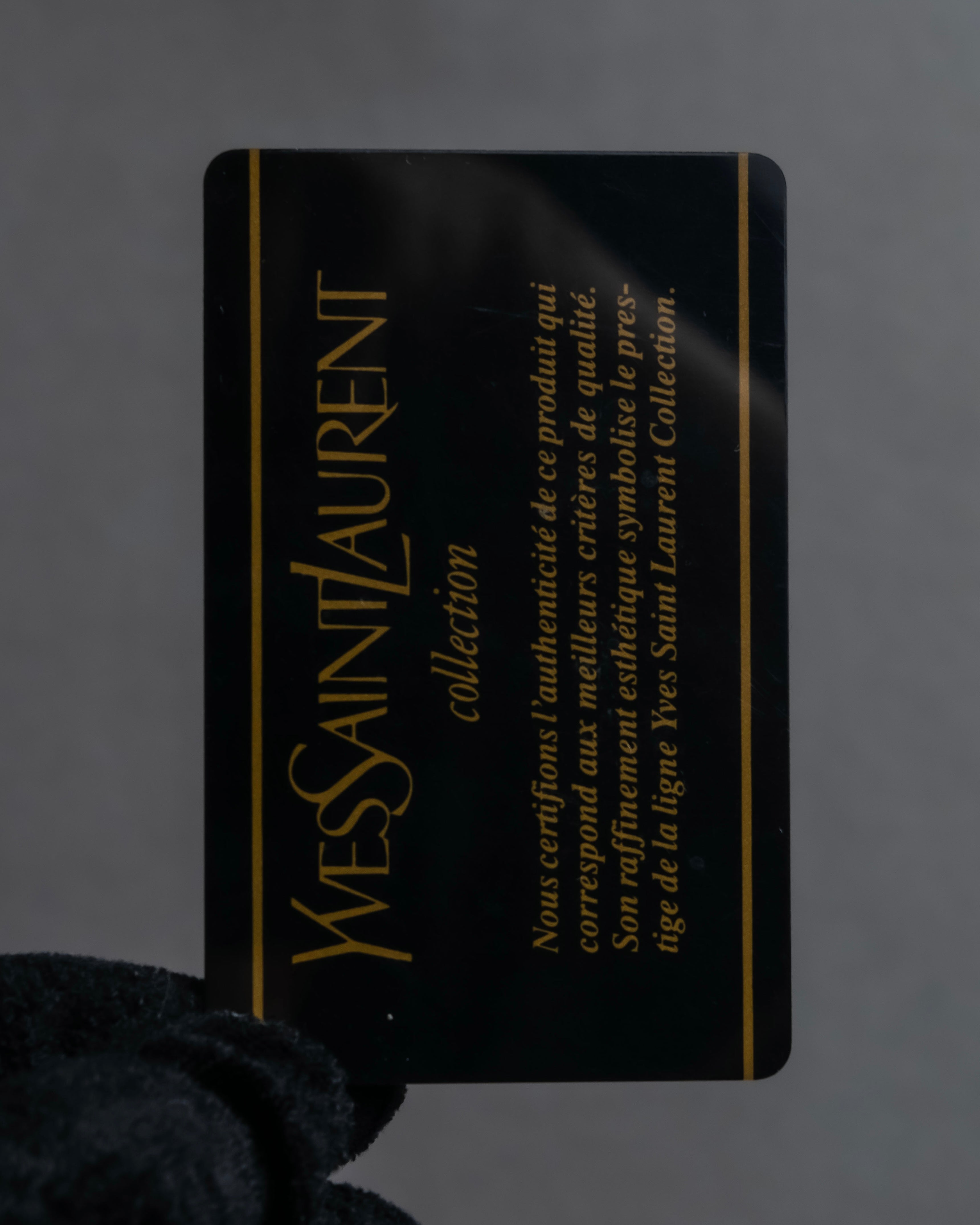 "YVES SAINT LAURENT" Cassandra logo engraved leather bi-fold wallet