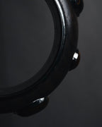 "Bottega Veneta" 2006-2012 ebony and sterling silver tiger eye bangle